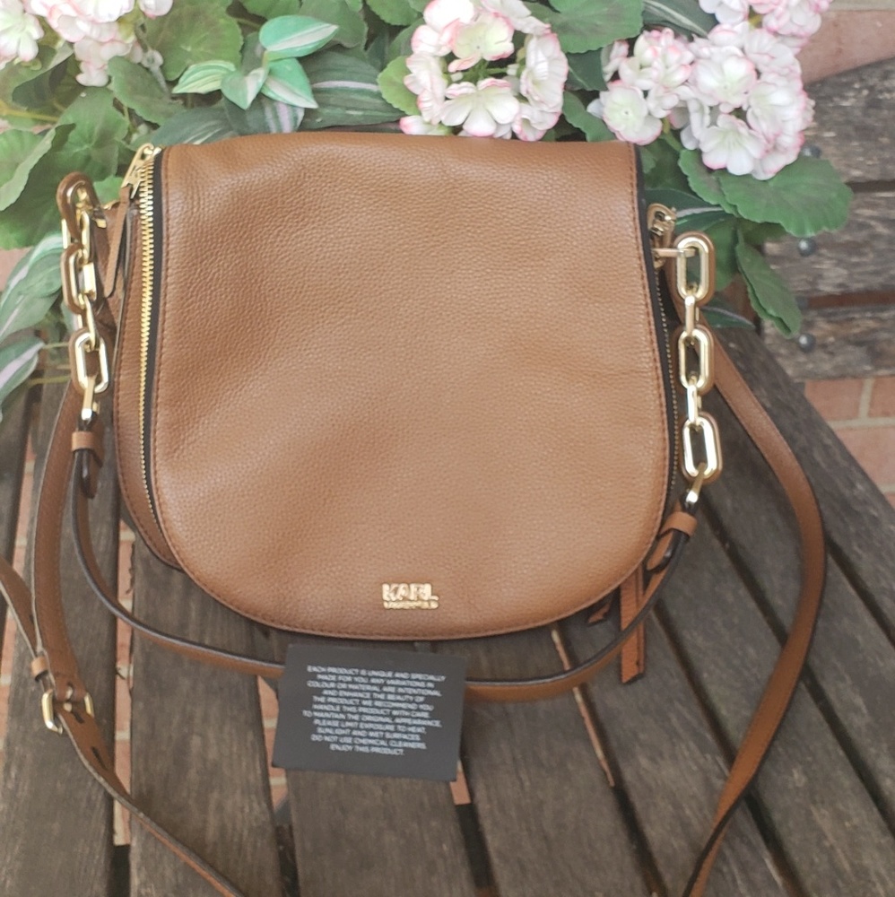 Karl Lagerfeld cross body satchel saddle bag